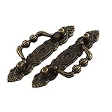 Antique Style Jewelry Drawer Pull Handle Knobs Bronze Tone 2 Pcs