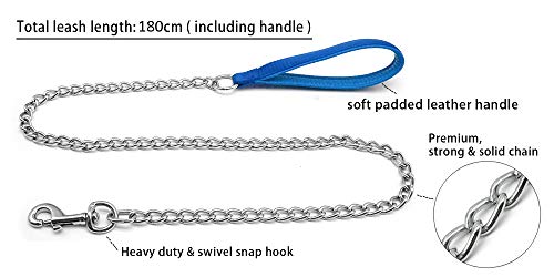 image for Berry Pet Beirui Premium 6 Foot Chain Heavy Duty Dog Leash - Soft Padd