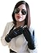 Fownes Women's Cashmere Lined Smart Black Lambskin Leather Gloves 8/XL