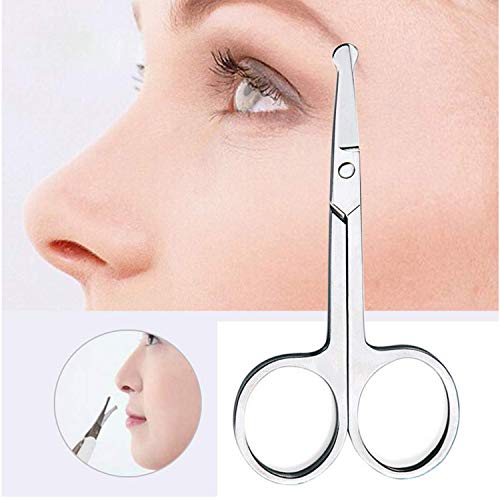 Nose Hair Scissors Rounded Tip Scissors Facial Hair Scissors Stainless Steel Blunt Tip Scissor for Eyebrows, Nose, Moustache, Beard, Grooming (ST-BMJ2)