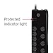 GE UltraPro 10-Outlet Surge Protector, 2 USB Ports, 6 Ft Power Cord, 3000 Joules, Flat Plug, Twist to Close Safety Covers, Power Filter, Circuit Breaker, Warranty, UL Listed, Black, 14096