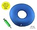 Premium Inflatable Donut Cushion Expands Up to 15 inches Comfortable for Hemorrhoid, Back and Tailbone Pain Relief. Medical Donut Cushion Ideal for Coccyx Pain, Bedsores, Child Birth &Pregnancy (Blue)