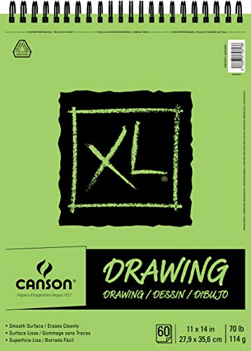 Canson XL Series Drawing Paper Pad, Micro Perforated, Smooth Surface, 70 Pound, 11 x 14 Inch, 60 Sheets