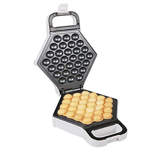 Bubble Waffle Maker Electric Non stick Hong Kong Egg Waffler Iron Griddle (White) Ready in