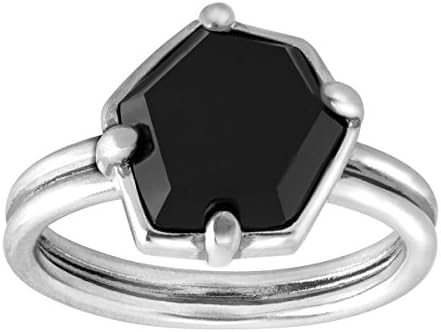 Silpada 'Black Hex' Sterling Silver Ring, Size 10