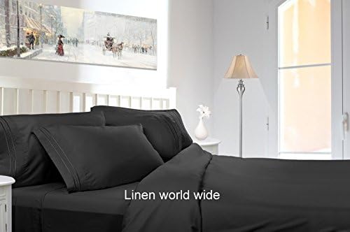 Bed Sheets Bedding Set By HCS Hotels Collection 2100 (New Edition),both Side Brushed,super Soft,hypoallergenic &amp; Wrinkle Free 3 Pieces Set (Extra Long Twin, Black)