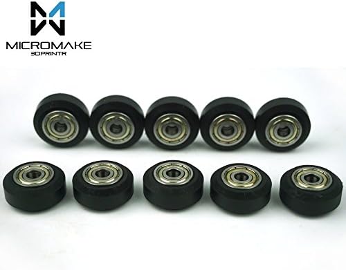 Micromake 3D Printer Parts 10pcs High tolerance CNC Solid V Wheel Kit for V-slot Delrin Precise POM V slot Wheel