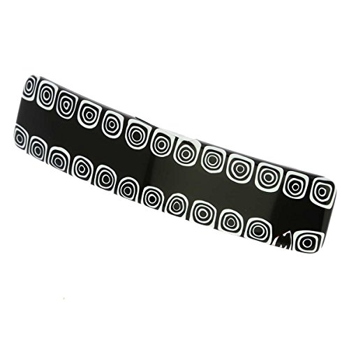 GlassOfVenice Murano Glass Millefiori Hair Clip - Black and White