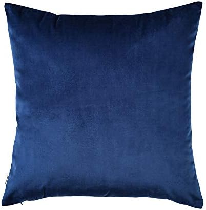 Artcest Cozy Solid Velvet Throw Pillow Case, Decorative Couch Cushion Cover, Soft Sofa Euro Sham with Zipper Hidden, 22"x22" (Royal Blue)