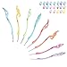 NABLUE 8pcs Colorful Crochet Hooks Set,Retro Crochet Hooks Knitting Needles Set,Ergonomic Grip Handle with Case