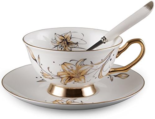 Neolith Bone China Teacup Spoon and Saucer Boxed Set