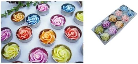 Thai Spa Candle : Relaxed Aroma Rose Candle in Tealight (10 Pcs.) Made in Thailand