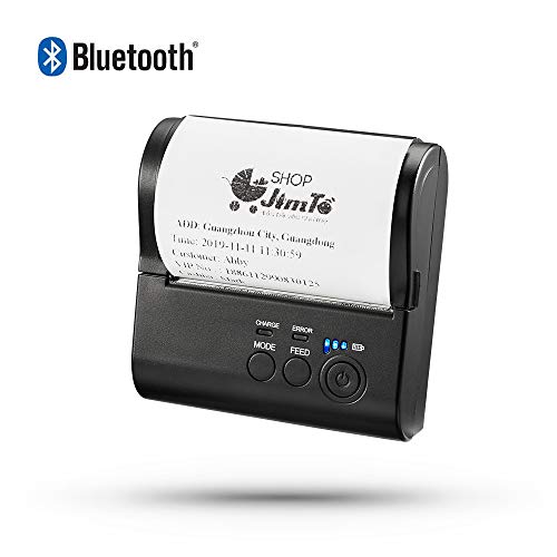 Bluetooth Thermal Receipt Printer, LOSRECAL Mini Wireless Portable Personal Bill Printer for Retail Stores Restaurants Factories Small Business,80mm Mobile POS Printer Compatible with Android/Windows