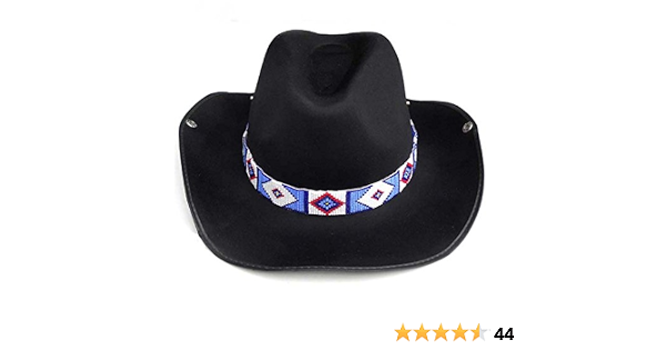 WHITE BEADED BILLY JACK HATBAND REPLICA 