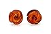 925 Sterling Silver Stud Amber Earrings Rose with Genuine Natural Baltic Amber