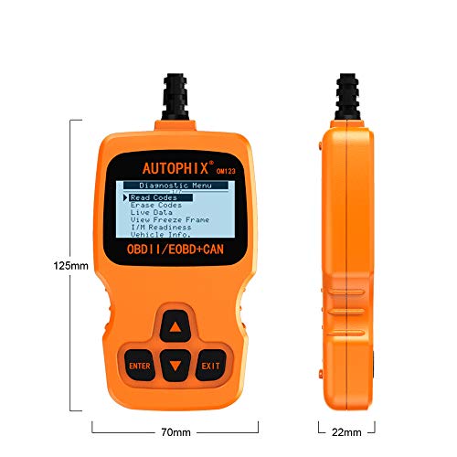 AUTOPHIX OM123 Enhanced Automotive OBD2 Scanner Universal Car Engine Fault Code Reader CAN Diagnostic Scan Tool - Orange