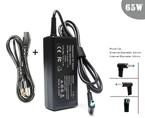 19.5V 3.33A 65W AC Adapter Charger Replacement for HP Elitebook 725-G3 745-G3 820-G3 840-G3 850-G3; HP Chromebook 14 15 Series Power Supply Cord