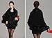 Caracilia Women Bridal Faux Fur Shawl Wraps Cloak Coat Sweater, Black3, One Size