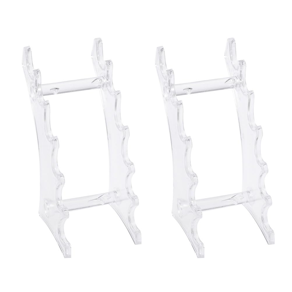 Cabilock Transparent Acrylic Pen Holder with 6 Slots Removable Pen Showcase Stand Stationery Storage Rack for Desk Organiser Office and Home Use
