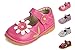 Little Mae's Boutique Pink with White Flower Mary Jane Toddler Girl Squeaky Shoes (4)