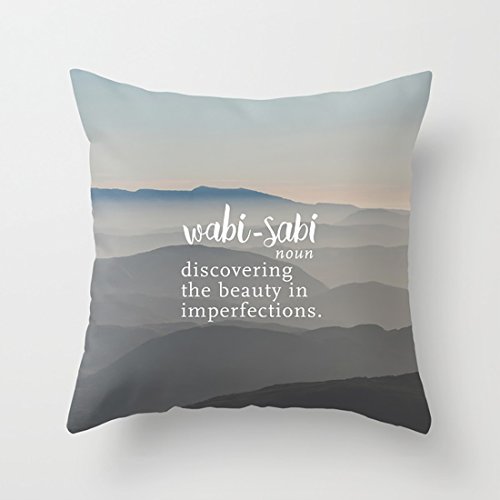 HotNewbee Pillow Set Wabi Sabi Word Nerd Definition - Mountains Throw Pillow case With Soft Comfortable Feeling for Car And Chair