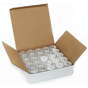 DIY Crafts 10-15 Gram Clear Plastic Jars Cosmetic Container with Lid Ideal for Travel. (Pack of 10 Pcs, Clear Plastic)