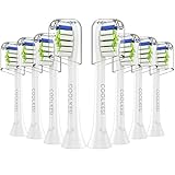 COOLKESI Replacement Toothbrush Heads for Philips Sonicare Electric Toothbrush HX6063/64, 8Pcs Durable Brush Heads Fit Plaque Control,Gum Health,DiamondClean,FlexCare,HealthyWhite,EasyClean,Essence+