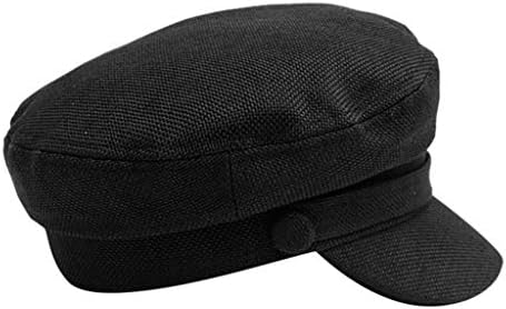 Jaxon Linen and Cotton Newsboy Cap (Small, Black) at Amazon
