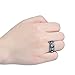 JunXin Women Black Gold Opal Ring Wide Band For Date Multicolor Size5/6/7/8/9/10
