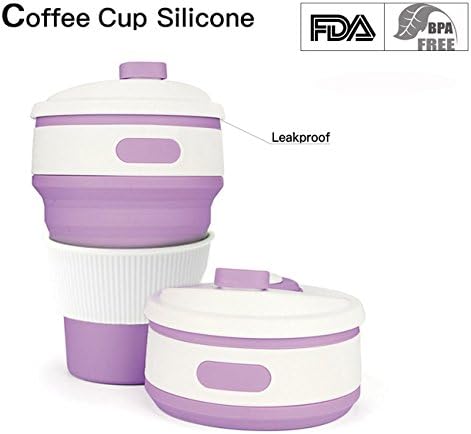 Collapsible Coffee Mug FDA Collapsible Cup 12Oz Collapsible Travel Mug Portable Collapsible Mug BPA Free Food-Grade Silicone Coffee Cup Pocket-Sized - For Outdoor Travel Hiking Camping Office