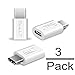 (White 3 Pack) USB Type C Adapter, Easyult USB-C to Micro USB Adapter