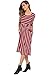 Halife Women's 3 4 Sleeve Stripe Elastic Waist Casual Dress with Pocket