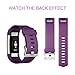 Fitbit Charge 2 Bands, AK Classic Edition Adjustable Comfortable Replacement Wristbands for Fitbit Charge 2 Heart Rate [No Tracker] (Purple, Small)