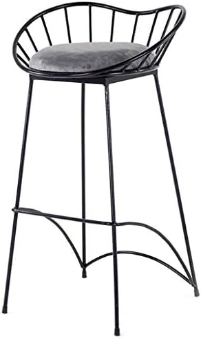 XIUYUNJBD Metal Bar Stools Kitchen Breakfast Chair Home Counter Barstools Bistro Pub Footrest With Velvet Upholstered Seat Cushions Stools Chairs