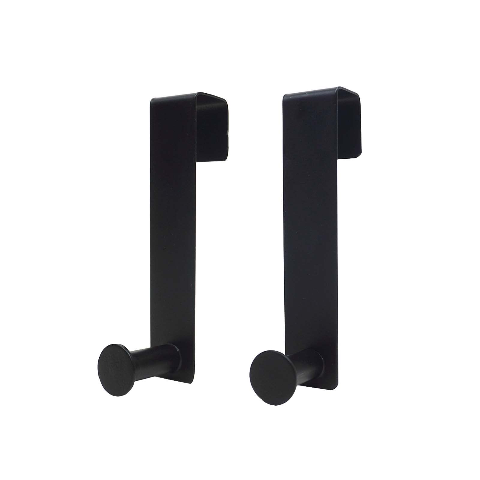 Photo 1 of Qflushor Metal Over The Cabinet Door Hooks, 2 Pack, Matte Black, Stainless Steel, Towel Holder for Kitchen, Bathroom, Bedroom