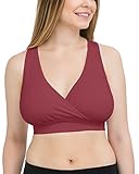 Kindred Bravely French Terry Racerback Nursing Sleep Bra for Maternity/Breastfeeding (Medium, Cabernet)
