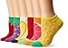 K. Bell Socks Women's 6 Pack Novelty No Show, Fruit Red, Sock Size: 9-11, Shoe Size: 4-10