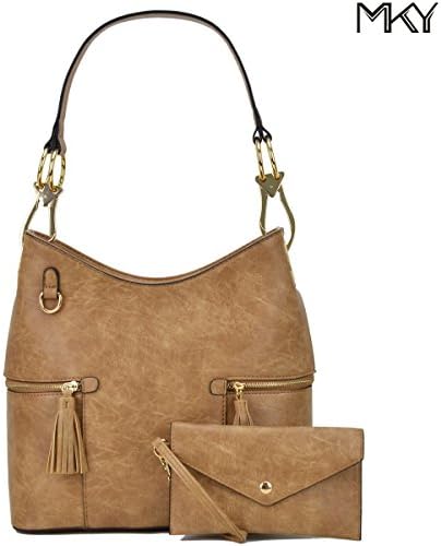 Classic Large Hobo Shoulder Bag Women Tote Purse Ladies Handbag PU Leather Big Snap Hook Khaki