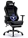 UOMAX Gaming Chair, Massage Gamer Chair with footrest, Reclining Racing Chair for Adults, Ergonomic Racing Computer Gaming Chair for Teens Black