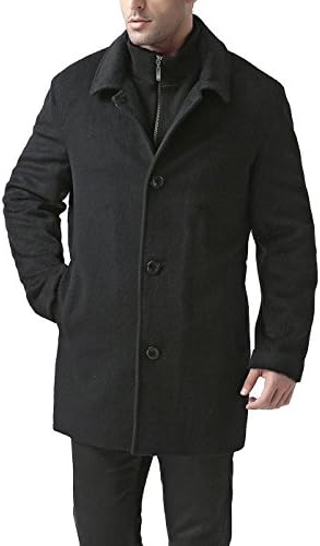 BGSD Men's Tyson Wool Blend Leather Trimmed Toggle Coat Black