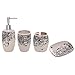 4 Piece Beige Ceramic Bathroom Accessories Set/Toothbrush Holder, Lotion Dispenser, Soap Dish & Tumbler