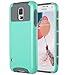 ULAK Galaxy S5 Case, S5 Case, Dual Layer Slim Hybrid Knox Amor Protective Case Cover for Samsung Galaxy S5 SV i9600 Plastic Hard Shell and Flexible TPU -Mint/Gray