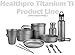 Wild Peak Titanium Lightweight 3-Piece (1.2L, 800ml, 400ml) Pot and Pan Camping Hiking Mess Kit Cookware Set