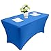 Reliancer 2 Pack 4\6\8FT Rectangular Spandex Table Cover Four-Way Tight Fitted Stretch Tablecloth Table Cloth for Outdoor Party DJ Tradeshows Banquet Vendors Weddings Celebrations(2PC 6FT, Blue)