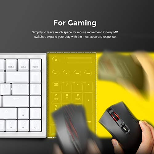 DREVO Gramr Teclado Mecánico con Cable USB, Tipo TKL, 84 Teclas, Retroiluminación LED Blanca, Tamaño 75%, Interruptores Cherry MX Marrón - Imagen 5