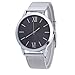 Women Ladies Watch,FUNIC Silver Stainless Steel Mesh Band Wrist Watch (Black)