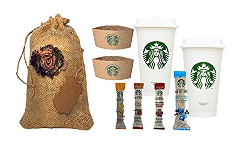 image for Starbucks Travel Coffee Reusable Recyclable Cups With Lids, Sleeves, V