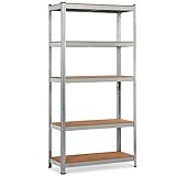Topeakmart 5 Tier Storage Rack Heavy Duty Adjustable Garage Shelf Steel Shelving Unit,71