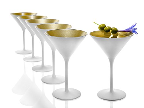 Stölzle Lausitz Elements Cocktailschale, Glas, weiß-Gold, 6 Stück (1er Pack), 6 – Bild 4