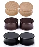PiercingJ Pair Organic Wood Double Flared Saddle Plugs Ear Expander Stretcher 3/4